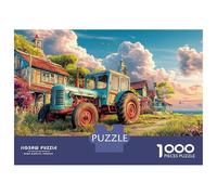 Scène de Tracteur Rustique- 1000 Pièces Art de Paysage Rural Vintage Puzzle Défi Jouet Jeu Familial Décoration D'intérieur Et Enfants À Partir De 14+ Ans Art Mural Cadeau 70x50cm/1000pcs