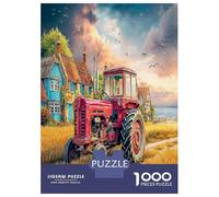 Scène de Tracteur Rustique 1000 Pièces Art de Paysage Rural Vintage Puzzles De Défi Jouet Jeu Éducatif Unique Home Decor Et Enfants À Partir De 14+ Ans Art Mural Cadeau 38x26cm/1000pcs
