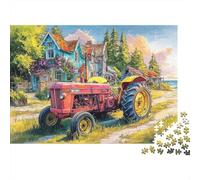 Scène de Tracteur Rustique 1000 Pièces Coffret Puzzle Art Rural Vintage Puzzle Premium Carton Solide - Ultra Dur Couples, Top Noté, Cadeau Noël Parfait pour Tout Le Monde 38x26cm/1000pcs
