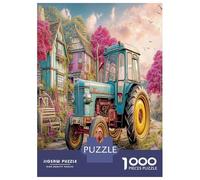 Scène de Tracteur Rustique 1000 Pièces Vintage Ferme esthétique Puzzle Défi Jouet Jeu Familial Puzzles Décorationd’intérieur Adultes Et Enfants À Partir Art Mural Cadeau 52x38cm/1000pcs