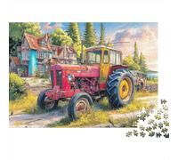 Scène de Tracteur Rustique 3 Couches Carton Illustration Rurale Vintage Puzzle, Jeu Difficile Adultes, Soulagement Stress Loisirs, Décor Mural & Cadeau Collectionneurs Famille 70x50cm/1000pcs