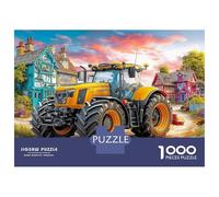 Scène de Tracteur Vintage 1000 Pièces Style d'art de Campagne Rurale Puzzle Défi Jouet Jeu Familial Puzzles Décorationd’intérieur pour Adulte Art Mural Cadeau 38x26cm/1000pcs