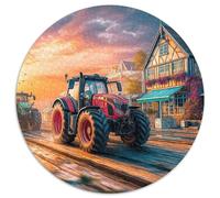 Scène de tracteurs Animée 1000 Pièces Puzzle Circulaire Illustration Rurale Colorée Classique Rond Créatif Jeu D'Intelligence Décoration Moderne 1000pcs (67.5x67.5cm)