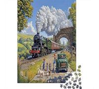 Scène de Train Vintage Puzzle 1000 Pièces Adultes intéressant Puzzles 1000 Pièces Jeu Éducatif Cadeau 70x50cm/1000pcs