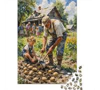 Scène de Vie de Ferme Rurale 1000 Pièce Stock De Cartes Premium Puzzle Premium pour Enfants Débutants Jeu Éducatif Cadeaux 70x50cm/1000pcs