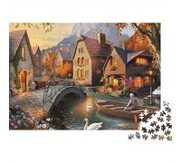Scène de Village d'automne Puzzle 1000 Pièces Educa Jouet Divertissement Créatif Décoration Intérieure intéressant Jeu Éducatif Challenge Toy Adultes Et Enfants À Partir De 14 Ans 52x38cm/1000pcs
