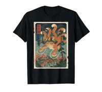 Scène de Village Folklorique de Chat Mythique T-Shirt Graphique avec Valeur