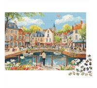 Scène de Ville Puzzle 1000 Pièces Papier pour Adultes Développement Cognitif Paysage Urbain Puzzle Éducatif Décoration Murale 52x38cm/1000pcs