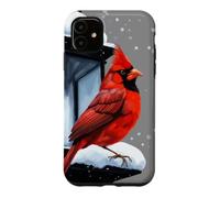Scène d'hiver avec Oiseau Cardinal pour Noël Coque pour iPhone 11