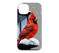 Scène d'hiver avec Oiseau Cardinal pour Noël Coque pour iPhone 13