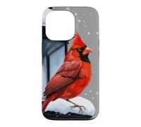 Scène d'hiver avec Oiseau Cardinal pour Noël Coque pour iPhone 13 Pro