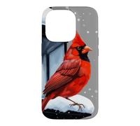 Scène d'hiver avec Oiseau Cardinal pour Noël Coque pour iPhone 14 Pro