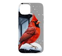 Scène d'hiver avec Oiseau Cardinal pour Noël Coque pour iPhone 15 Plus