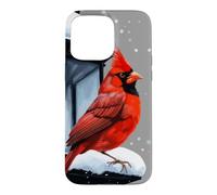 Scène d'hiver avec Oiseau Cardinal pour Noël Coque pour iPhone 15 Pro Max