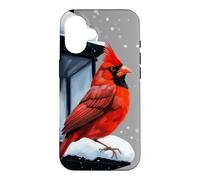 Scène d'hiver avec Oiseau Cardinal pour Noël Coque pour iPhone 16