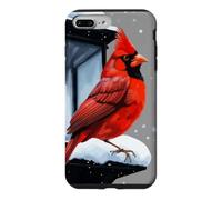 Scène d'hiver avec Oiseau Cardinal pour Noël Coque pour iPhone 7 Plus/8 Plus