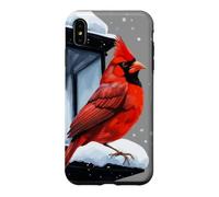 Scène d'hiver avec Oiseau Cardinal pour Noël Coque pour iPhone XS Max