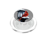 Scène d'hiver avec Oiseau Cardinal pour Noël PopSockets PopGrip pour MagSafe