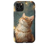 Scène d'hiver Regarde Les lumières de Noël Chat Roux saisonnier Coque pour iPhone 11 Pro
