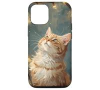Scène d'hiver Regarde Les lumières de Noël Chat Roux saisonnier Coque pour iPhone 12/12 Pro
