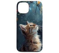 Scène d'hiver Regarde Les lumières de Noël Chat Roux saisonnier Coque pour iPhone 13