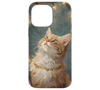 Scène d'hiver Regarde Les lumières de Noël Chat Roux saisonnier Coque pour iPhone 14 Pro Max