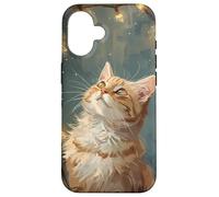 Scène d'hiver Regarde Les lumières de Noël Chat Roux saisonnier Coque pour iPhone 16