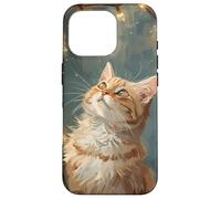 Scène d'hiver Regarde Les lumières de Noël Chat Roux saisonnier Coque pour iPhone 16 Pro