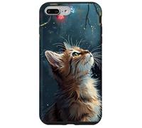 Scène d'hiver Regarde Les lumières de Noël Chat Roux saisonnier Coque pour iPhone 7 Plus/8 Plus