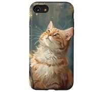 Scène d'hiver Regarde Les lumières de Noël Chat Roux saisonnier Coque pour iPhone SE (2020) / 7/8