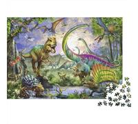 Scène Dinosaures Puzzle 1000 Pièces Adulte avec Couleurs Éclatantes, Puzzles pour Adultes Groupe Dinoénigme De Compétence Logique pour Une Activité Zen, Puzzle Cadeau D'anniversa