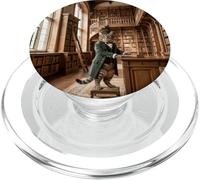 Scène d'intérieur Classique Victorienne de la bibliothèque de Chats PopSockets PopGrip pour MagSafe