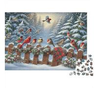 Scène d'oiseaux d'hiver Puzzle 1000 Pièces Adulte en Carton Épais Et Robuste, Puzzle Brain Training Puzzle pour Une Activité Fuzzle Après L'école, Passion Nature Et Faune 70x5