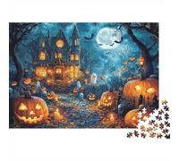 Scène du château d'halloween Puzzle 1000 Pièces Educa Jouet Cadeau Unique De l'art De La Décoration intéressant Jeu Éducatif Challenge Toy Adultes & Enfants des 14 Ans 70x50cm/1000pcs