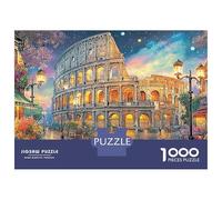 Scène du Colisée de Nuit 1000 Pièces Puzzle Unique Belle Décoration Familiale Colisée Romain la Nuit Puzzle Jouets De Difficiles pour Adultes Et Enfants 52x38cm/1000pcs