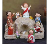 Scène Du Jour De L'Ascension De Jésus En Résine, Statue De Scène Du Jour De Pâques, Dessin Animé, Figurines De Résurrection De Jésus, Décoration Festive, Décoration D'intérieur, Cadeau De Pâques