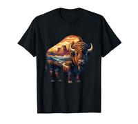 Scène du Parc National du Coucher de Soleil sur la Montagne du Bison américain T-Shirt
