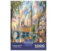 Scène du Pont de la Tour Jigsaw Puzzle Jeu De Famille 1000 Pièces du Big Ben Puzzle Décoration De La Maison Divertissement Créatif Aux Adultes Et Enfants 38x26cm/1000pcs