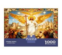 Scène du Sauveur angélique 1000 Pièces Coffret Puzzle Grâce Divine Puzzle Carton Premium - Seniors Passionnés, Concentration, Cadeau Maison Neuve Et Loisirs Indoor 70x50cm/1000pcs