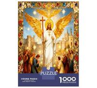 Scène du Sauveur angélique 1000 Pièces Pack Puzzle Grâce Divine Puzzle Carton Extra-épais - Favori des Collectionneurs, Détente Mentale, Pause Bureau Voyage Et Cadeaux De Fête 70x50cm/1000pcs