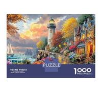 Scène du village côtier Puzzle 1000 Pièces Carton Premium Set Magic Land Pour Adultes, Défi Éducatif, Loisir Amusant À Domicile, Idée Cadeau Parfaite Pour Célébrations D’Anniversaire s 70x50cm/1000pcs