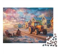 Scène du Village d'hiver Puzzle De 1000 Pièces Style de Vacances Rurales festives Parfait pour Les Soirées De Jeux, Adultes Et Enfants 70x50cm/1000pcs