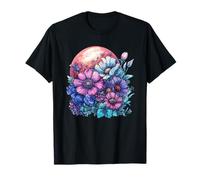 Scène enchantée de Lune et de Fleurs Sauvages crépusculaire T-Shirt