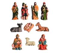 Scène exquise pour décorer une table de fête avec étable et figurines (Orange, 22cm)