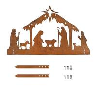 Scène Extérieure - Décoration de Cour, Sculpture de Jardin, Peinture Festive, Motif Sacré | Crèche de Noël, Kit spirituel pour la Maison Extérieur, Noël, Jardin, Décoration Traditionnelle, Hiver