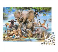 Scène Faune Africaine Puzzle 1000 Pièces Adulte sans Poussière, Jeu De Puzzle Premium Jeu Éducatif Décompression pour Une Activité Détente, Fun Fresent & Activités pour La Maison 70x50cm/1000pcs