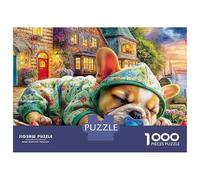 scène Golden Retriever Puzzle 1000 PiècesChiot Confortable pour Passionnés Carton Épais Stimuler l'esprit pour Collectionner Édition Limitée sans Défaut 38x26cm/1000pcs
