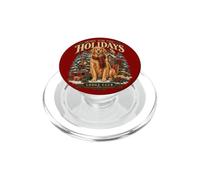 Scène hivernale chaleureuse avec Un Golden Retriever PopSockets PopGrip pour MagSafe