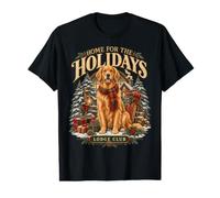 Scène hivernale chaleureuse avec Un Golden Retriever T-Shirt Graphique avec Valeur