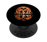 Scène Lunaire de Cryptides Bigfoot Alien Loch Ness Mothman PopSockets PopGrip Adhésif
